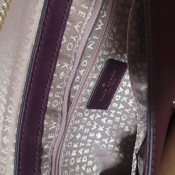 Kate spade  authentic wine plum shoulder purse - Picture 6 of 8